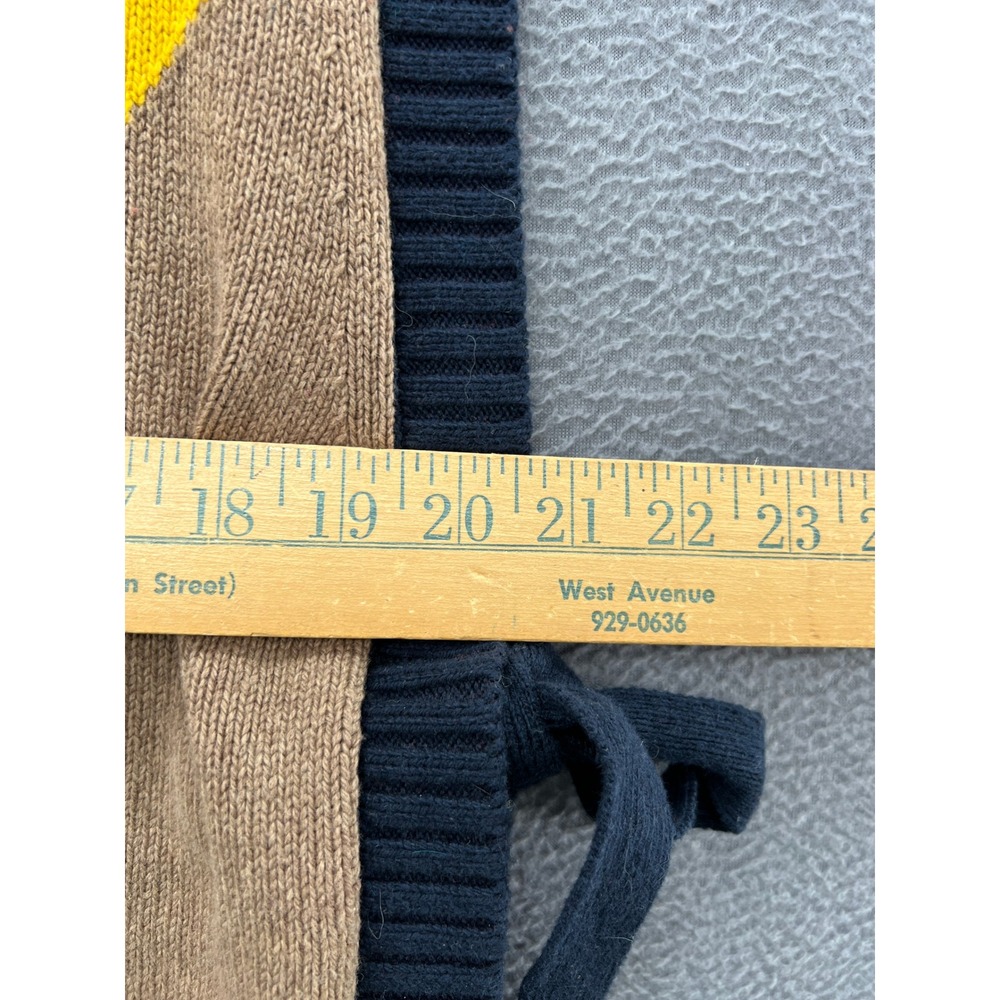 Maeve Anthropologie Colorblock Chevron Tie Side Sweater Vest Navy Tan XS/S - Picture 4 of 10